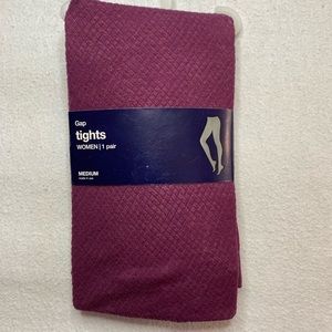 Gap Textured Burgundy Tights Size Medium